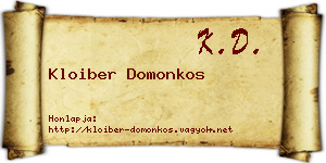 Kloiber Domonkos névjegykártya